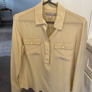 Tan silk blouse